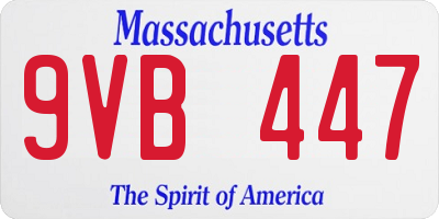 MA license plate 9VB447