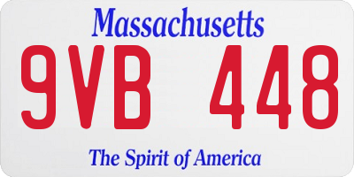 MA license plate 9VB448
