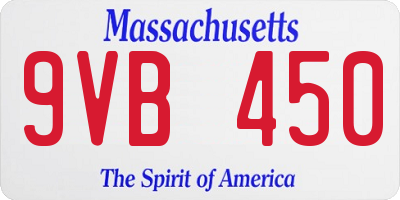 MA license plate 9VB450