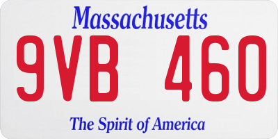 MA license plate 9VB460