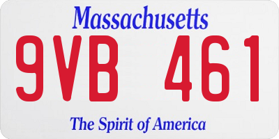 MA license plate 9VB461