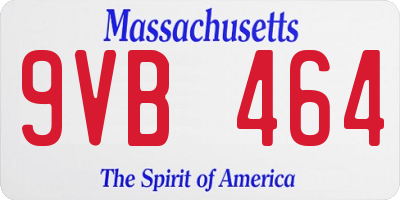 MA license plate 9VB464