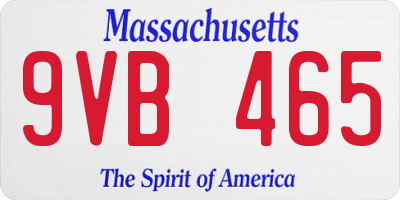 MA license plate 9VB465