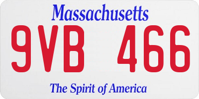 MA license plate 9VB466