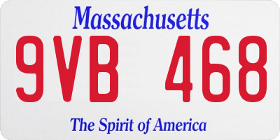 MA license plate 9VB468