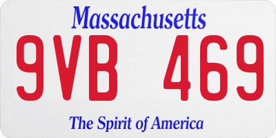 MA license plate 9VB469
