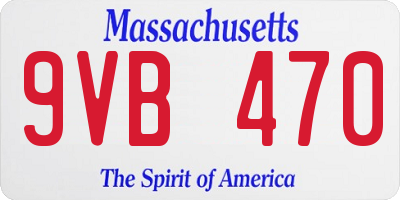 MA license plate 9VB470