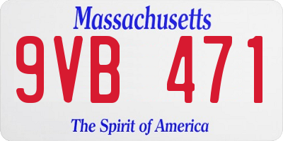 MA license plate 9VB471