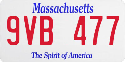 MA license plate 9VB477