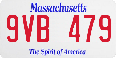 MA license plate 9VB479