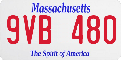 MA license plate 9VB480