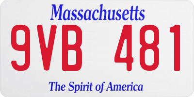 MA license plate 9VB481