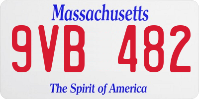 MA license plate 9VB482