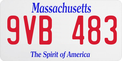 MA license plate 9VB483