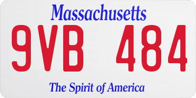 MA license plate 9VB484