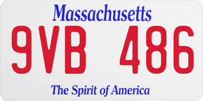 MA license plate 9VB486