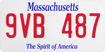 MA license plate 9VB487