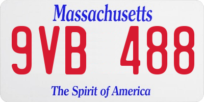 MA license plate 9VB488
