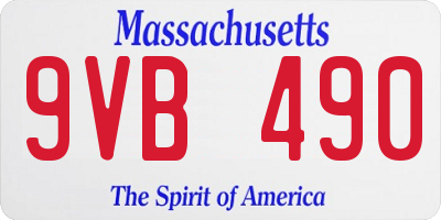 MA license plate 9VB490