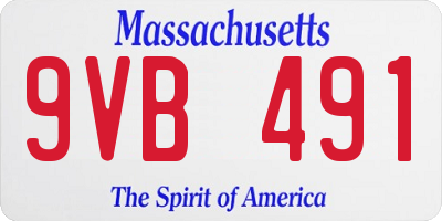 MA license plate 9VB491