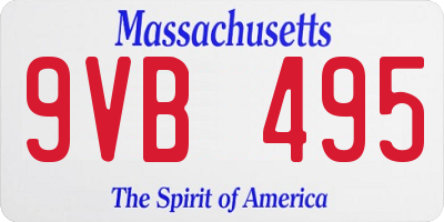 MA license plate 9VB495