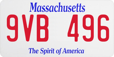 MA license plate 9VB496