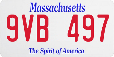 MA license plate 9VB497
