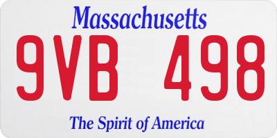 MA license plate 9VB498