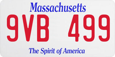 MA license plate 9VB499