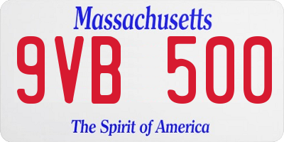 MA license plate 9VB500