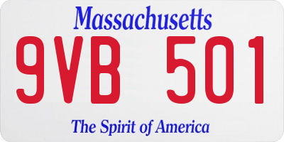 MA license plate 9VB501