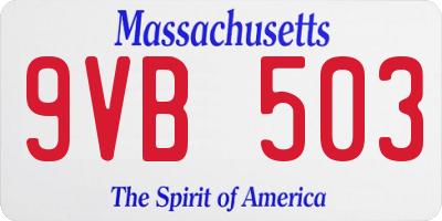 MA license plate 9VB503