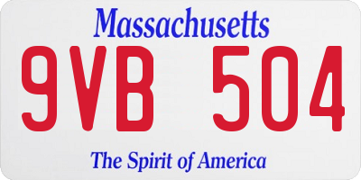 MA license plate 9VB504