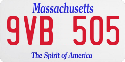 MA license plate 9VB505