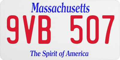 MA license plate 9VB507