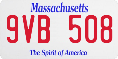 MA license plate 9VB508