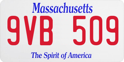 MA license plate 9VB509