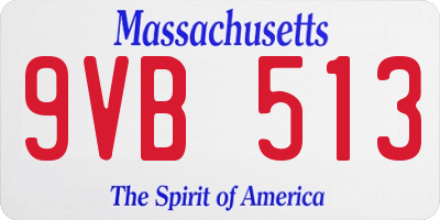 MA license plate 9VB513