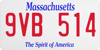 MA license plate 9VB514