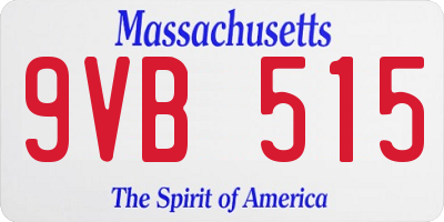 MA license plate 9VB515