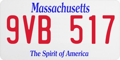 MA license plate 9VB517
