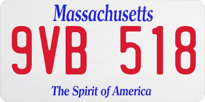 MA license plate 9VB518