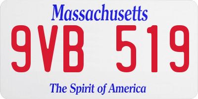 MA license plate 9VB519
