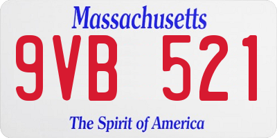 MA license plate 9VB521