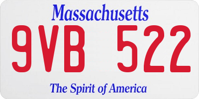 MA license plate 9VB522