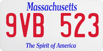 MA license plate 9VB523