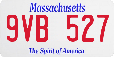 MA license plate 9VB527