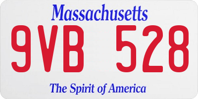 MA license plate 9VB528