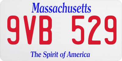 MA license plate 9VB529