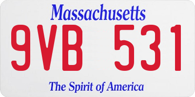 MA license plate 9VB531